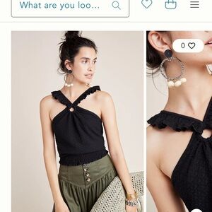 Anthropologie Marisol Ruffled Halter Blouse